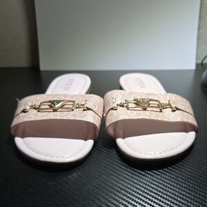 Guess Women's Blush Slide Sandals with Gold Accents